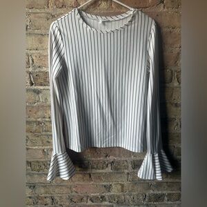 Elegant Black and White Striped Blouse